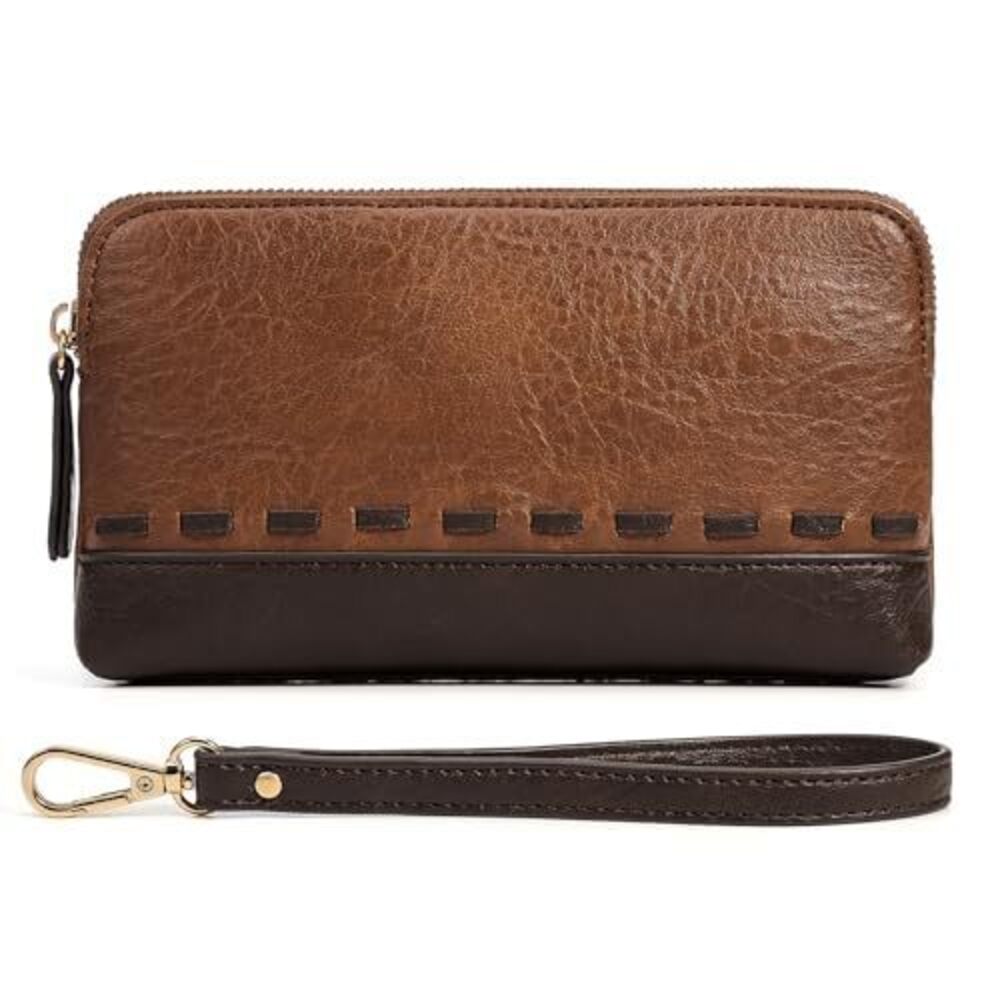1728 Vegan Leather Wristlet Purse RFID Blocking Travel Bag Small Wallet